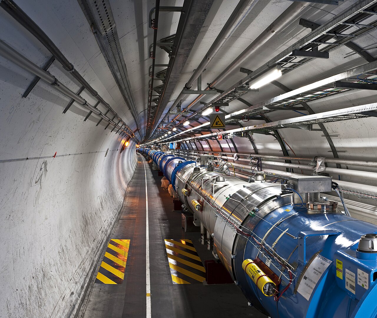 LHC magnets in the tunnel